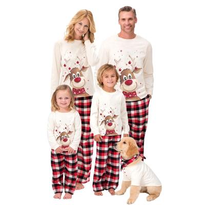 China Breathable Christmas Printing Long Sleeve T Shirt Homewear Christmas Family Pajamas Set for sale