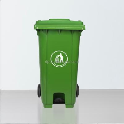 China Sustainable HDPE 240L 2 Wheels Waste Bins , Plastic Street Recycle Bins Waste Dust Bins With Pedal for sale