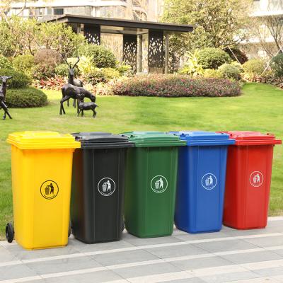 China Sustainable Wheelie 240L Dust Bin Outdoor Plastic Containers Bin Waste Bins for sale