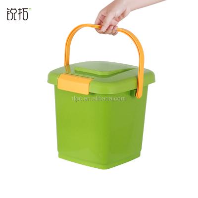 China Viable Portable Plastic Rectangular 8L Compost Bin for sale