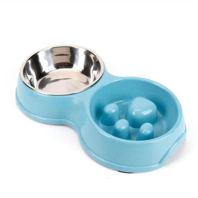 China Sustainable Stainless Steel Pet Bowl In Round Shape Cute Dog Cat Bowl Non Slip Dog Cat Bowl Easy Clean Feeder for sale