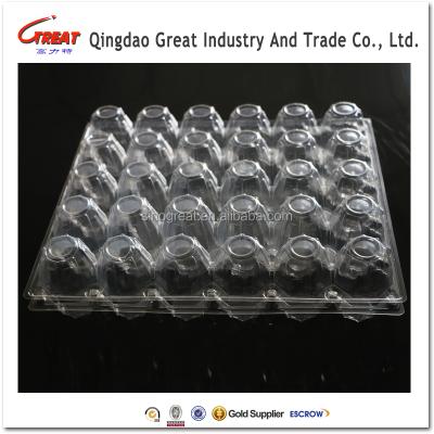 China Manufacture Food Grade Disposable Plastic Egg Tray , 30 Count Clear Egg Carton for sale