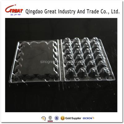 China Blister Clamshell Plastic Packaging Disposable Carton Tray For Quail Egg With 24 Holes for sale