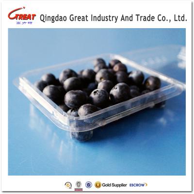 China Disposable Clamshell Transparent Plastic Fruit Box Packaging Blister Containers For Blueberry 125g for sale