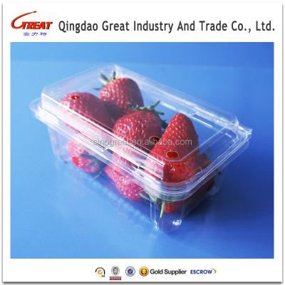 China Clamshell Disposable Plastic Strawberries , Blister Fruit Packaging Clamshell Box for sale