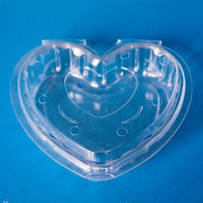 China Disposable Disposable Heart Shape Blueberry Container Plastic Tray 125G for sale