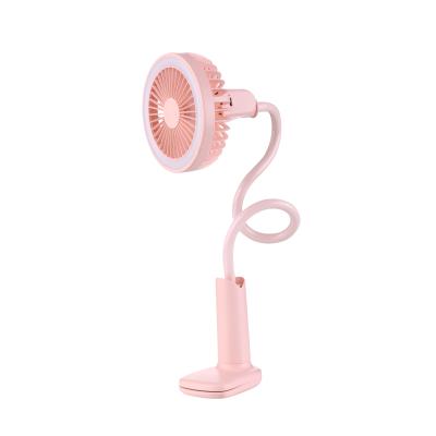 China Popular Practical Led Usb Rechargeable Hotel Table Lamp Folding Mini Led Fan With Clip for sale