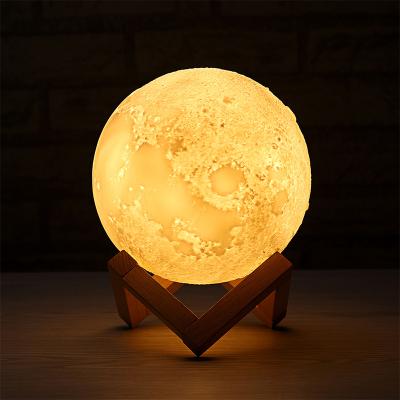 China Free 8CM Barcode Free Barcode Amazon Decorative Led Table Lights Baby Night Light 3D Moon Lamp for sale