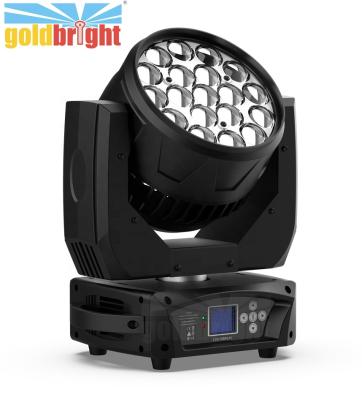 China Hotel 19x15W Zoom Wash RGBW 4in1 LED Moving Head Beam Stage Lights DJ Club Wedding Moving Head Lighting for sale