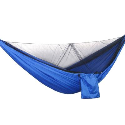 China Traditional lightweight portable parachute nylon camping hammock with mosquito net for indoor, outdoor, hiking, camping, backpacking, travel for sale