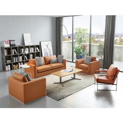 China Modern Design Convertible Office Furniture Leather Leisure Office Sectional Sofa For Manager Room Chair for sale