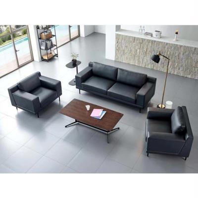 China Modern Design Leisure Office Furniture 3 Seater Convertible Leather Sectional Sofa For Boss Office for sale