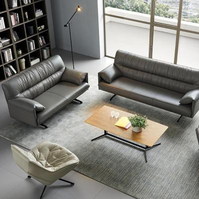 China Convertible Furniture Unique Loose Executive Reception Design Leather Sofa For Office Hotel Home for sale