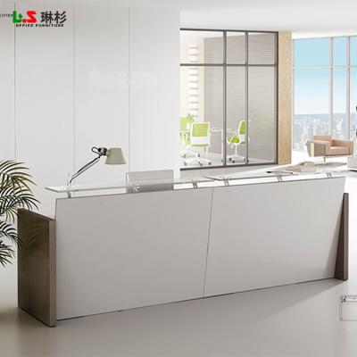 China Modern Convertible Cheap White Wooden Office Furniture Reception Desk for sale