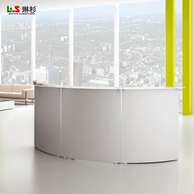 China Modern Convertible Furniture Half The Knock Counter Office Beauty Salon Receptions White for sale