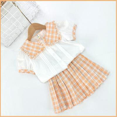 China New summer style pleated skirt children's sweet two-piece set of fashion leisure girls' casual suit beautiful by jacket for sale