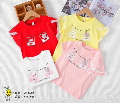 China Breathable Promotional Kids Cartoons T-shirt Kids T-shirt Good Quality Colors for sale