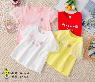 China Breathable Economic Custom Design Girls T Shirt Fashionable Kids Clothing for sale