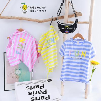 China Breathable Girls Cotton Shorts Sleeve T-shirt Cartoon Costume Kids T-shirt Suit for sale