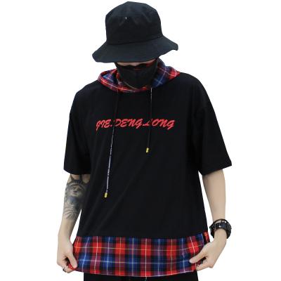 China Wholesale Anti-Wrinkle Men's Summer Plaid Anime Apparel Quilted Short Sleeve Hoodies Loose Custom Oversized T-shirt Men's Unisex Clothing for sale