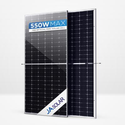 China Mono Solar Panel 530W 535W 540W Double Bifacial Dual Cell Solar Power System JA MBB Glass Transparent Solar Panels For Greenhouse for sale