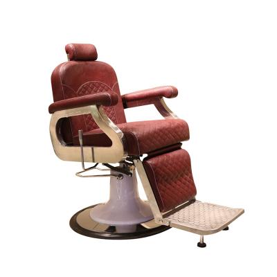 China Traditional high quality cheap retro extended barber chair footstool with headrest salon barber chair for sale