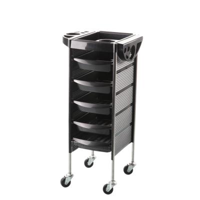 China Best Selling Black Modern Beauty Salon Trolley Rolling Hairdresser Trolley for sale