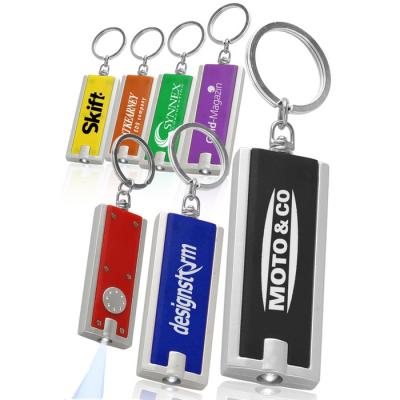 China Factory Price Best Selling Wholesale Custom Plastic Logo Flash Light Keychain for sale