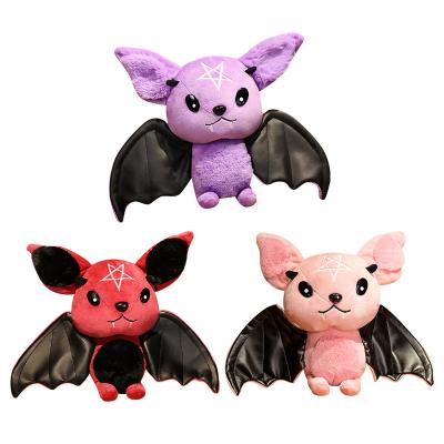 China Dark Bat Toy Pentacle Moon Bat Doll Plush Gift Series Stuffed Plush Gothic Plush Toy Home Halloween Christmas Gift Halloween Bag Rock Style for sale