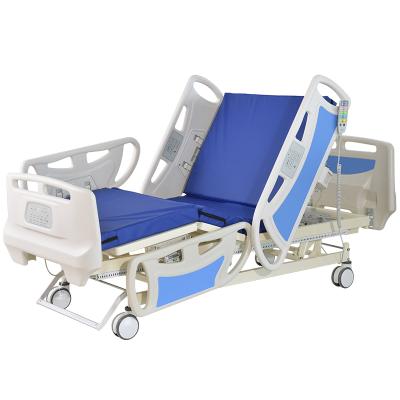 China Hospital Clinic Factory Price Custom 5 Inch Casters Hospital Bed Silent Control Panel ICU Multifunctional Hospital Bed for sale