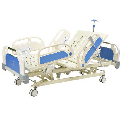 China Hospital Clinic Custom 5 Function Hospital Bed Used 4 Piece Blow Molding Guardrail Loading 250KG Hospital Beds for sale