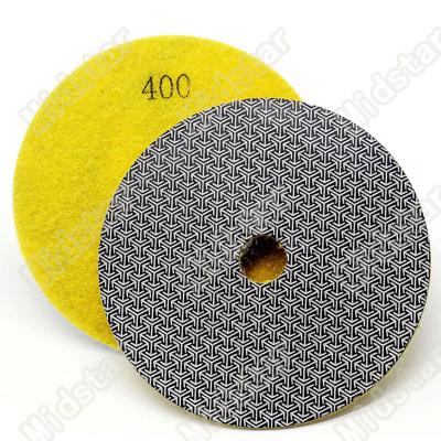 China Used For Stone Polishing 100mm Diamond Polishing Pads For Ceramic Flexible Glass Marble 4 Inch Plated Polish Pad for sale