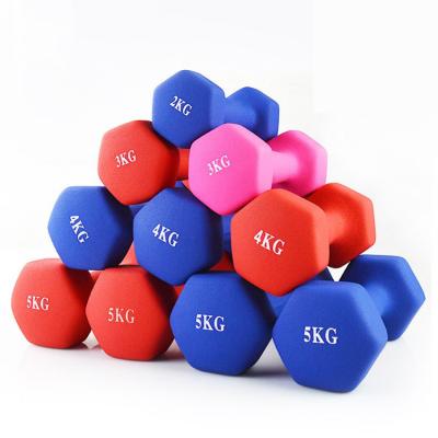 China Wholesale Adjustable Dumbbell Dip Dumbbells Set Hex Gym Dumbbells Gym Equipment Weightlifting Neoprene Vinyl Home Dumbbell For Women for sale