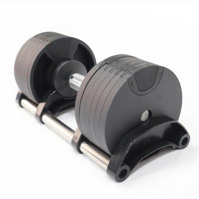 China Universal Factory Sale Home Gym 36kg Dumbbell Rubber Coated Adjustable Weightlifting Coated Iron Adjustable Dumbbell Set for sale