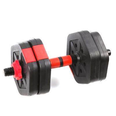 China Hot Sale Eco-friendly Hexagon Adjustable Plastic Cement Dumbbell Home Use Mute Bell For Man Weight Lifting Dumbbell Set Home Gym Use for sale