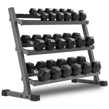 China Top Selling Best Quality Salon Commercial Gym Equipment Three Tier Dumbbell Rack for sale