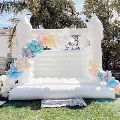 China family wedding inflatable bounce house/white bouncy castle for sale