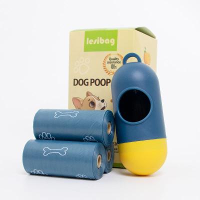 China Sustainable Biodegradable Eco Friendly Custom Private Label Portable 4 8 Rolls Compostable Pla Dog Poop Waste Bag For Training for sale