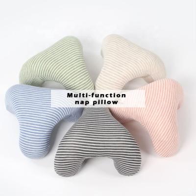 China Factory Price Stripe Design Nap Pillow Three Feet To Support Neck Memory Foam Orthopedic Office Nap Pillow New for sale