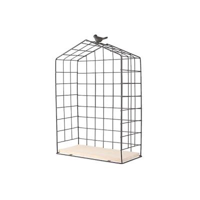 China Home Decor Wall Hanging Frames Nordic Simple Grid Home Decorations Wall Hanging Rack Custom Wrought Iron Bird Racks for sale