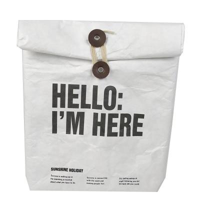 China Custom Logo Food Grade Bread Lunch Bag Waterproof Reusable Tyvek Paper Insulated Lunch Bags for sale