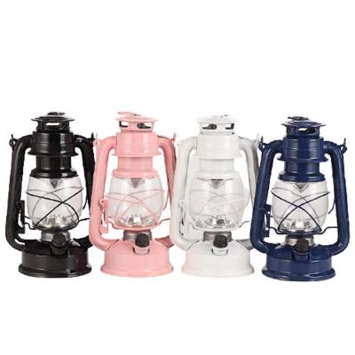 China Retro Classic Antique Kerosene Lamp Home Decor Battery Operated Plus Colors Portable 15 LED Dimmable Kerosene Lanterns Kerosene Lamp Wick Lights for sale