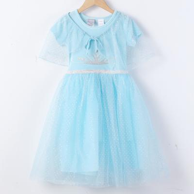 China Princess Cloak Dress Velvet Princess Mesh Cartoon Breathable Dress Girls Children's Dress Dress Birthday Festival for sale