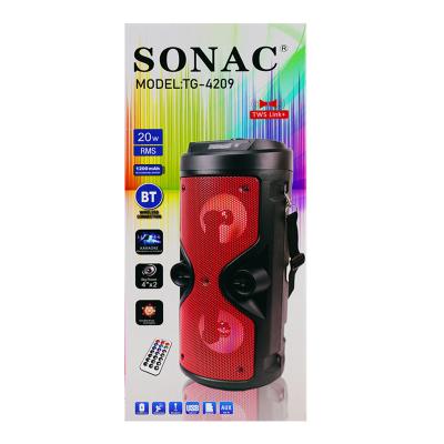 China SONAC TG-4209 Partybox Stereo Speaker Portable Dual Karaoke Player Tailgate Party Set No Outdoor Speaker for sale