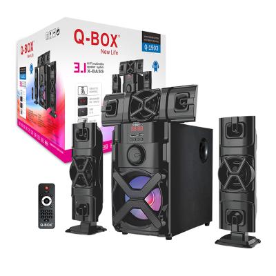 China None Q-BOX Q-1903 Home Theater Computer Speakers With Cabinet 3.1Speaker Remote Control Stereo Loudspeaker High Sound Powerful System for sale