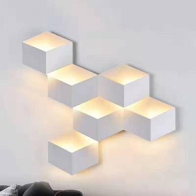 China China factory outlet modern new idea design indoor composite wall lamp led diy hexagon ground for art wall for sale