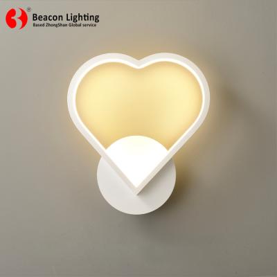 China Factory wholesale modern new idea good quality low price cheap aluminum led wall lights loving heart for bedroom home sales promotion for sale