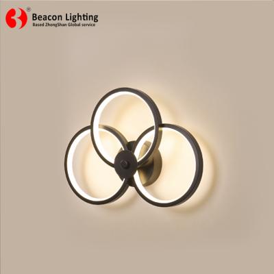 China Cheap good quality low price factory wholesale new design modern aluminum led wall lights 3 rings for bedroom home sales promotion for sale