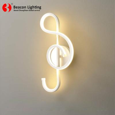 China Factory wholesale modern new idea good quality cheap aluminum led wall lights musical note for bedroom home sales promotion for sale