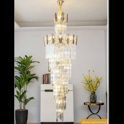 China Modern Luxury Large High-grade Crystal Chandeliers Round Hotel Chandelier Pendant Lamp Wedding Cake Stand For Villa Lobby for sale